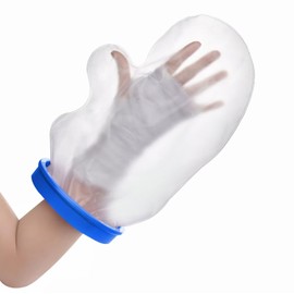MEDOTS Blue Adult Hand Cover Protector for Shower Reusable 100% Waterproof Cast Covers for Shower hand Tight Seal Keeps Cast and Bandage Dry