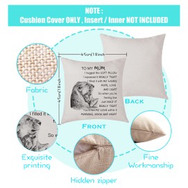 AMZKWY Mother Mum Gifts To My Mum Cushion Cover Mum Gifts from Son/Daughter Birthday Mother's Day (Mum), 45x 45cm (FM21102)