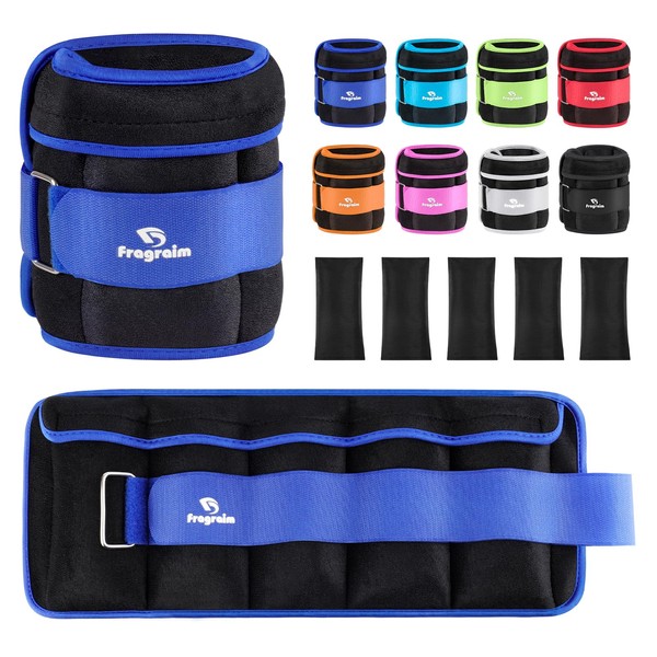 Fragraim Adjustable Ankle Weights 1-12 LBS Pair with Removable Weight