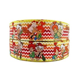 The Flintstones Pebbles and Bam Bam 1" Wide Repeat Ribbon Sold in Yard Lots (10 Yards)