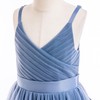 Glamulice Dusty Blue Flower Girl Dresses for Wedding Bridesmaid Long