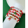jollone 5 Pack Christmas Bracelets Women Clay Bead Bracelet Xmas