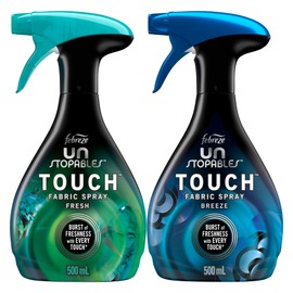 Unstopables Touch Fabric Spray and Odor Fighter, Fresh & Breeze, 16.9 oz, Pack of 2