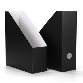 EXYGLO 12 Pack Magazine File Holder, Cardboard Magazine Rack with Label, Foldable Storage Organizer Box for Book, Documents, Floral Design, 9.9x3.3x12 Inches