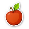 Squiddy Red Apple Cute Cartoon - Vinyl Sticker Decal for Phone, Laptop, Water Bottle (3" Tall)