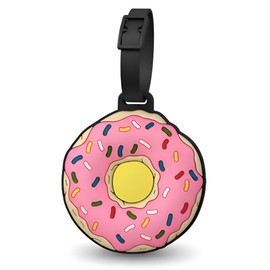 Luggage Tags – Cute Donut Bag Tag for Suitcases, Durable Silicone Travel ID Label with Information Card, Fun Accessories for Women, Men, Kids