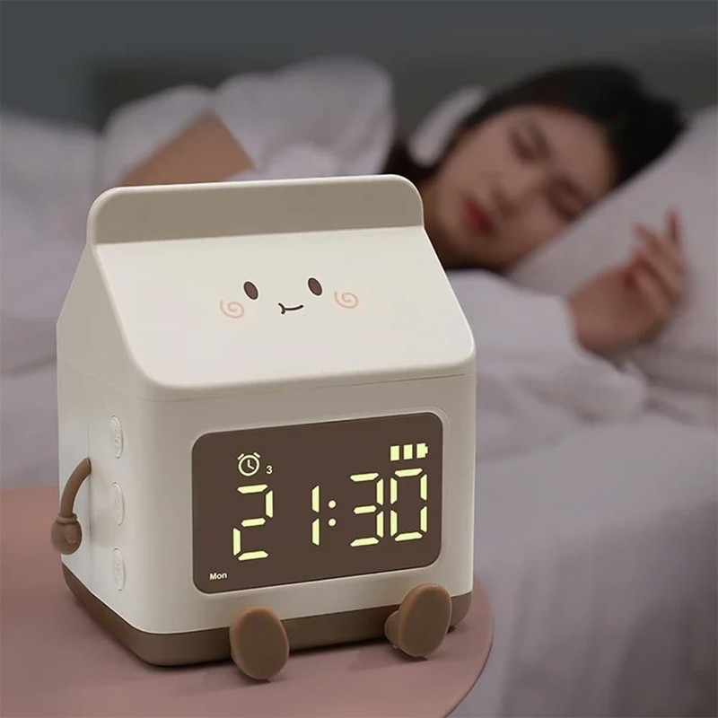 Roarrter Milk Carton Electronic Alarm Clock Student Mini Countdown Cute