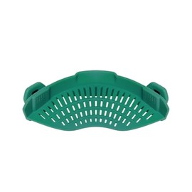 AUOON Large Clip On Strainer Silicone for All Pots and Pans, Pasta Strainer Clip on Food Strainer for Meat Vegetables Fruit Silicone Kitchen Colander(Large Sea Blue)
