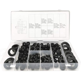 Parishop Cable Grommets, Grommets, Rubber Bushing, Wire Protection, Double Sided Protection, Cable Protection, Grommet Set, Rubber Bush, Wire Grommets, Wire Rings, 8 Sizes and 180 Pieces with Storage
