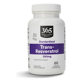 Resveratrol 365 By Whole Foods Market Antioxidante Vegano 60 Cpsulas                                                                                  