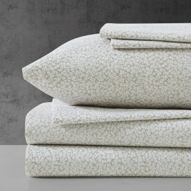 Kenneth Cole - Queen Sheet Set, Super Soft Wrinkle-Resistant Bedding with Bonus Pillowcases, Floral Home Decor, Oeko-Tex Certified (Chill Flowers Beige, Queen)