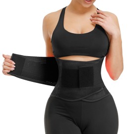 VENUZOR - Cinturón de entrenamiento de cintura para mujer, faja reductora de cintura, cinturón moldeador adelgazante de cuerpo, faja deportiva (mejorada), color negro, talla 2XL