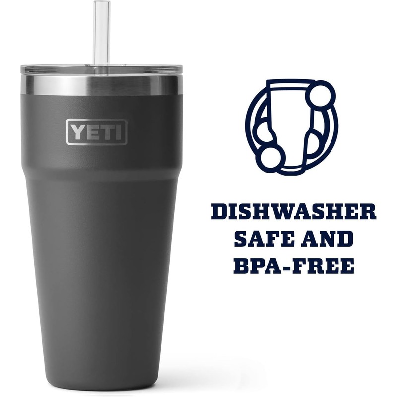 YETI Rambler Straw Cup, Vacuum Insulated Stainless Steel Cup with