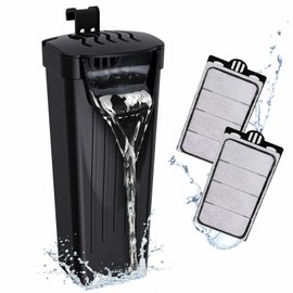 GOZILLA Turtle Tank Filter 74GPH, Low Water Level Turtle Tank 3.5W Fish Tank Aquarium Filters for Small Tanks up to 15 Gallons Include 2 Replacement Cartridge.(Black)