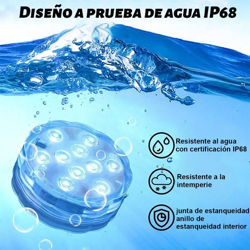 CONCEPCIONMIGUELMONTOR Luz Para Piscina Sumergible Impermeable Led Luz Subacuática