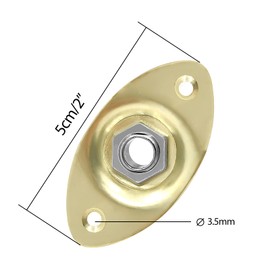 Musiin Serrated 1/4" Oval LP Guitar Output Jack Plate Input Socket with Screws, Compatible with Les paul Electric Guitar (Gold)