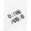 Star Black Magnet Gel Handmade Nail Tips - Short Ballerina