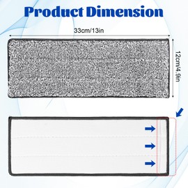 14 Pack 13" X 4.9" Mop Replacement Pads, Washable Dry/Wet Flat Mop Pads Compatible with Joymoop Mops, Reusable Microfiber Pad for Most 11-13" Flat Mops