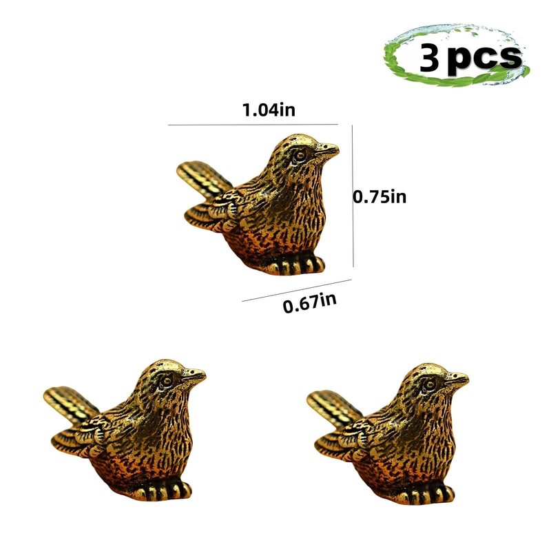 3Pcs Brass Sparrow Magnetic Hinge Head Toppers，Little Bird Door Hinge