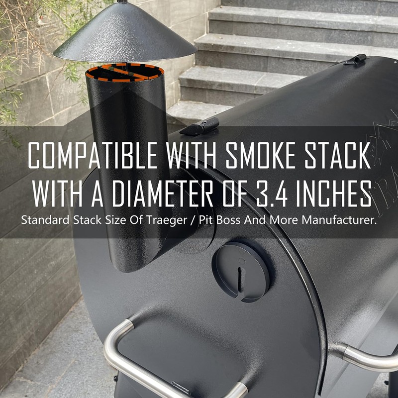 Smoke Stack Cover for Pellet Grills - Modified Traeger Accessories