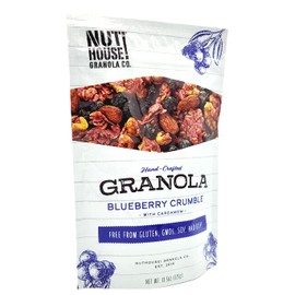 NutHouse! Granola Company - Premium Blueberry Crumble Granola | Certified Gluten-Free, Non-GMO, Kosher | Vegan, Soy-Free | 11.5 oz. Bag (6-Pack)