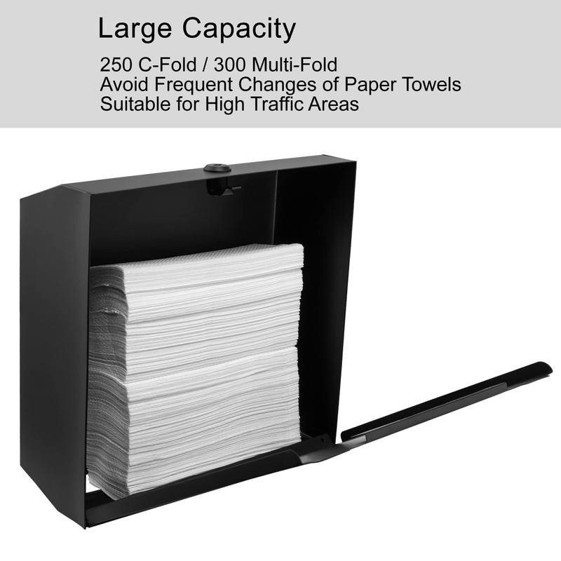 VANNSOO Commercial Paper Towel Dispenser Wall Mount, Tri-fold/Multi-fold/C-Fold Stainless Steel