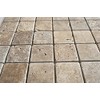 2x2 Walnut Tumbled Aged Travertine Mosaic Tile Wall and Floor