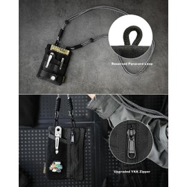 VIPERADE VE18R Small EDC Bag, Small Tool Bag with 6 Pockets, EDC Tool Organiser Bag for Men, Small EDC Multitool Bags Organiser Pocket Pouch with Shoulder Strap