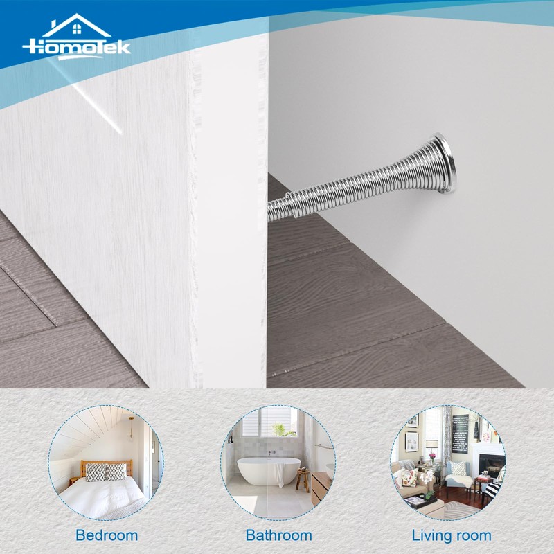 HOMOTEK 10 Pack Telescoping Spring Door Stoppers, Extended from 3-1/8