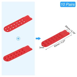 uxcell 10 Pares De Cubierta De Correa De Snapback, Doble hila 14 Agujeros Plástico Ajustable Hebilla De Reemplazo Para Gorras Reparación (Rojo Claro)