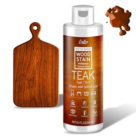 Water Based Wood Stain - Teak | Wood Varnish for Indoor ＆ Outdoor Furniture, Wardrobe, Cabinets, Doors, Low Odor ＆ Non-Toxic, Fast Drying, Multiple Classical Finishes - 8.5fl.oz / 250ml