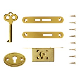 Cerradura de caja de cedro con llave y tornillo de montaje para cajones de muebles, cajas de joyería, cerraduras de cajas de madera, armarios, gabinetes, reemplazo de cerradura de caja de joyería
