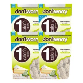 Merengues Light Dont Worry Pay Limón 4 Pack Sin Gluten Sin Azúcar Snack Saludable Bajo Calorías Postre Dulces Alimentos Dieta Keto                    