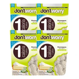 Merengues Light Dont Worry Pay Limón 4 Pack Sin Gluten Sin Azúcar Snack Saludable Bajo Calorías Postre Dulces Alimentos Dieta Keto                    