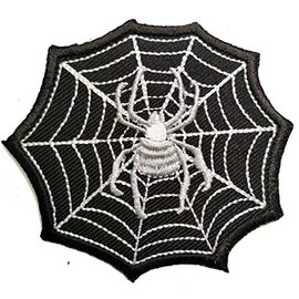 Spider Web Black Animal Embroidered Iron-On Patch Kids Cartoon Logo Jackets Bags Hat Jeans T-Shirt Backpacks Costume