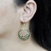handmade Repousse Lotus Brass Earring Hypoallergenic Bohemian Handmade Nepal ER41