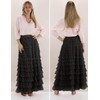 PEHMEA Women's Tulle Midi Skirt Elastic High Waist A-Line Ruffle
