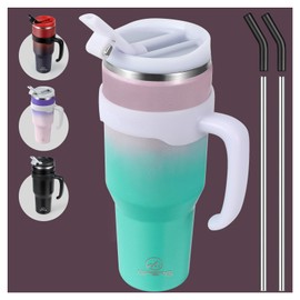 Gpeng 40 oz Stainless Steel Tumbler with Detachable Handle - Leakproof and Insulated Water Bottle, Versatile for Hot or Cold Drinks