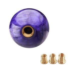 Lotcesfun Shift knob Round Ball Marble Style Universal for Manual Automatic Vehicles with 3 adapters （Purple）