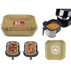 BEPER C103ACC004 Set of 50 BEPER Oven Paper Trays, Ideal for Hot Air Fryers from 5 to 10 Litres, Non-Stick, Biodegradable and BPA Free