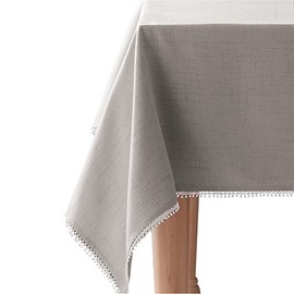 Lenox French Perle Solid 60"x84" rectangle Tablecloth, Dove Grey