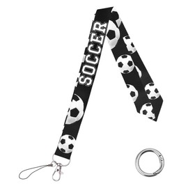 Soccer Keychain Lanyard for Men Women Soccer Coach Teacher Birthday Christmas Gifts for Kids Adults Soccers Lanyards for Keys Id Badge Football Sport Gifts Keychain Lanyard for Women Men
