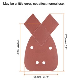 HARFINGTON 24pcs Hook & Loop Sandpapers 1200 Grits Aluminum Oxide Sanding Pads Mouse Detail Sander Papers Sanding Sheets with Extra Tips for Wood Metal, Reddish Brown