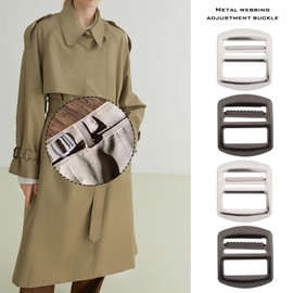 VGOL 20 Pieces Metal Sliding Buckle Replacement Ladder Lock Buckle Adjustable Buckle for Vest Backpack Webbing Handbag Bag Accessories Camping Bag Belt, Silver, black