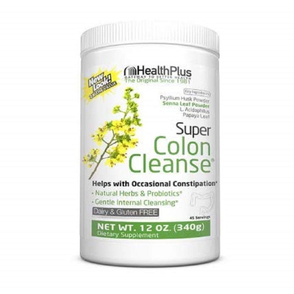 Health Plus Super Colon Cleanse - 10-Day Cleanse - Detox, Gluten Free, Dairy Free, Natural Herbal Ingredients (More than 1 Cleanse, 12 Ounces)