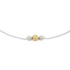 Vanbelle Sterling Silver Two-Tone Jewelry Contrast Beaded Anklet with Yellow