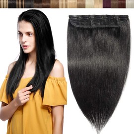 Clip-In Hair Extensions Human Hair Hair Extensions Head Hair Extensions 5 Clips One Braid