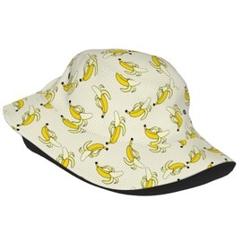 Yellow Banana Funny Bucket Hat for Men Women Fashion Unisex Fishing Hat Fisherman Sun Caps Headwear for Outdoor Summer Travel Hiking Beach