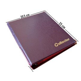 Collector Coin Album for 280 MEDIUM sizes coins 50p 50 pence £1 £2 €1 €2 - 14 pages and red dividers (280 Coins, Brown)