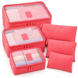 6-Piece Travel Packing Organizer Set for Luggage – Lightweight Reusable Oxford Storage Bags for Clothes and Accessories